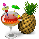 Cocktial Glas und Ananas als Logo für Handbrake Tutorial